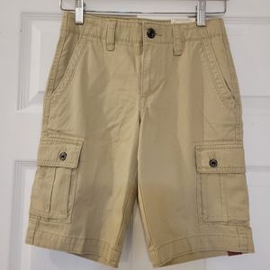 NWT Arizona Jeans Cargo Beige Adjustable Boys Shorts, Size 12